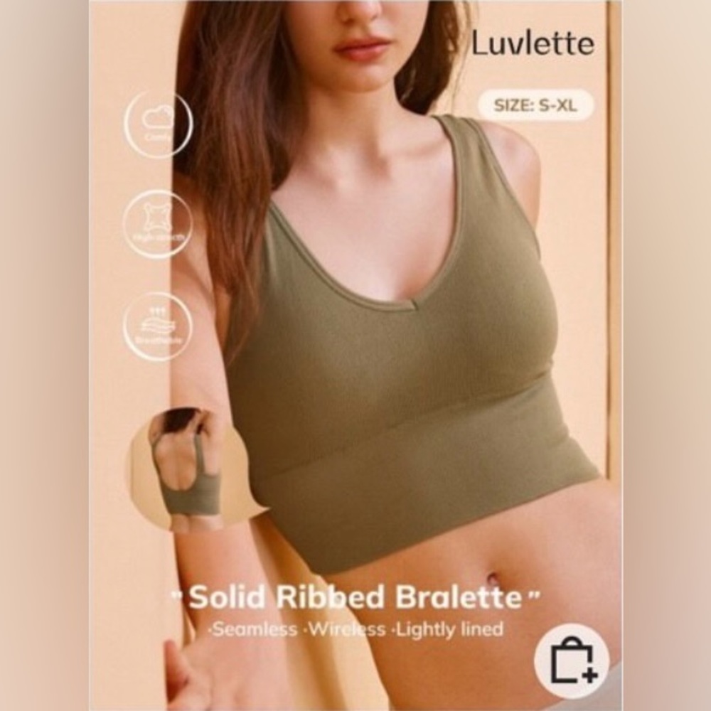 Khaki Ribbed Bralette